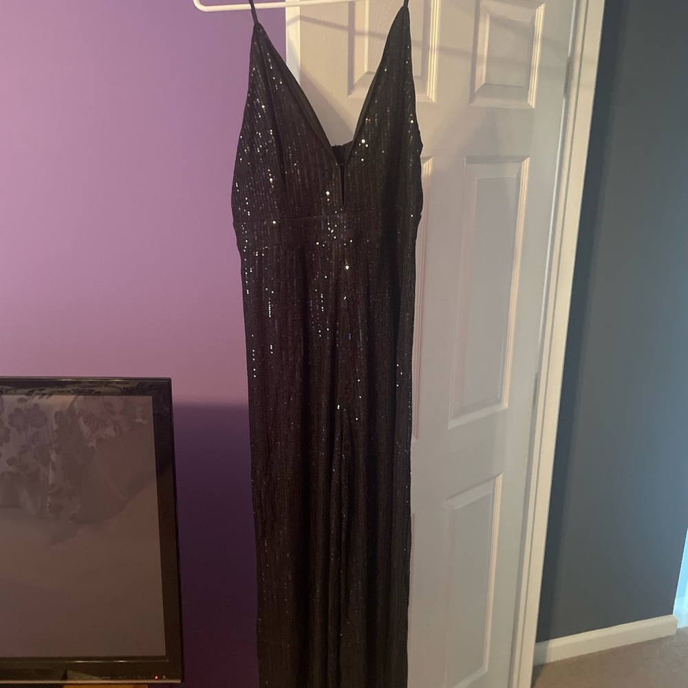 Black sequin jumpsuit